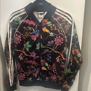 Adidas Black Floral Print Jacket